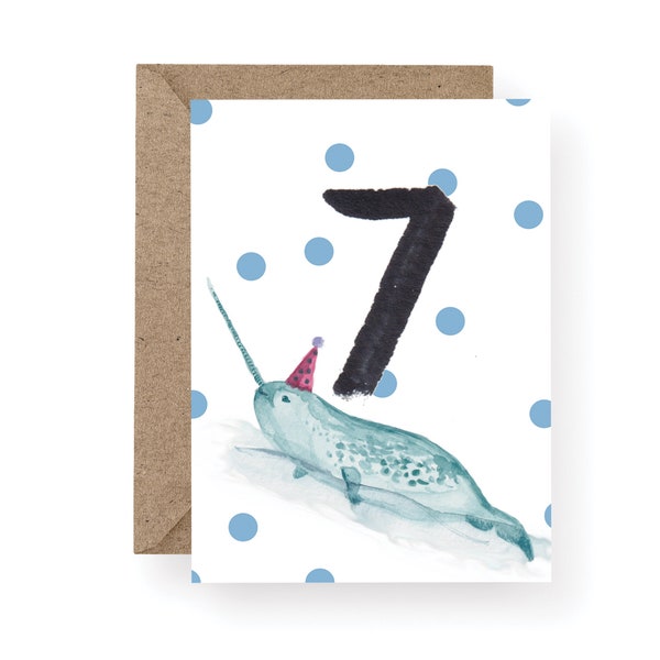 Narwhal Card - Etsy UK