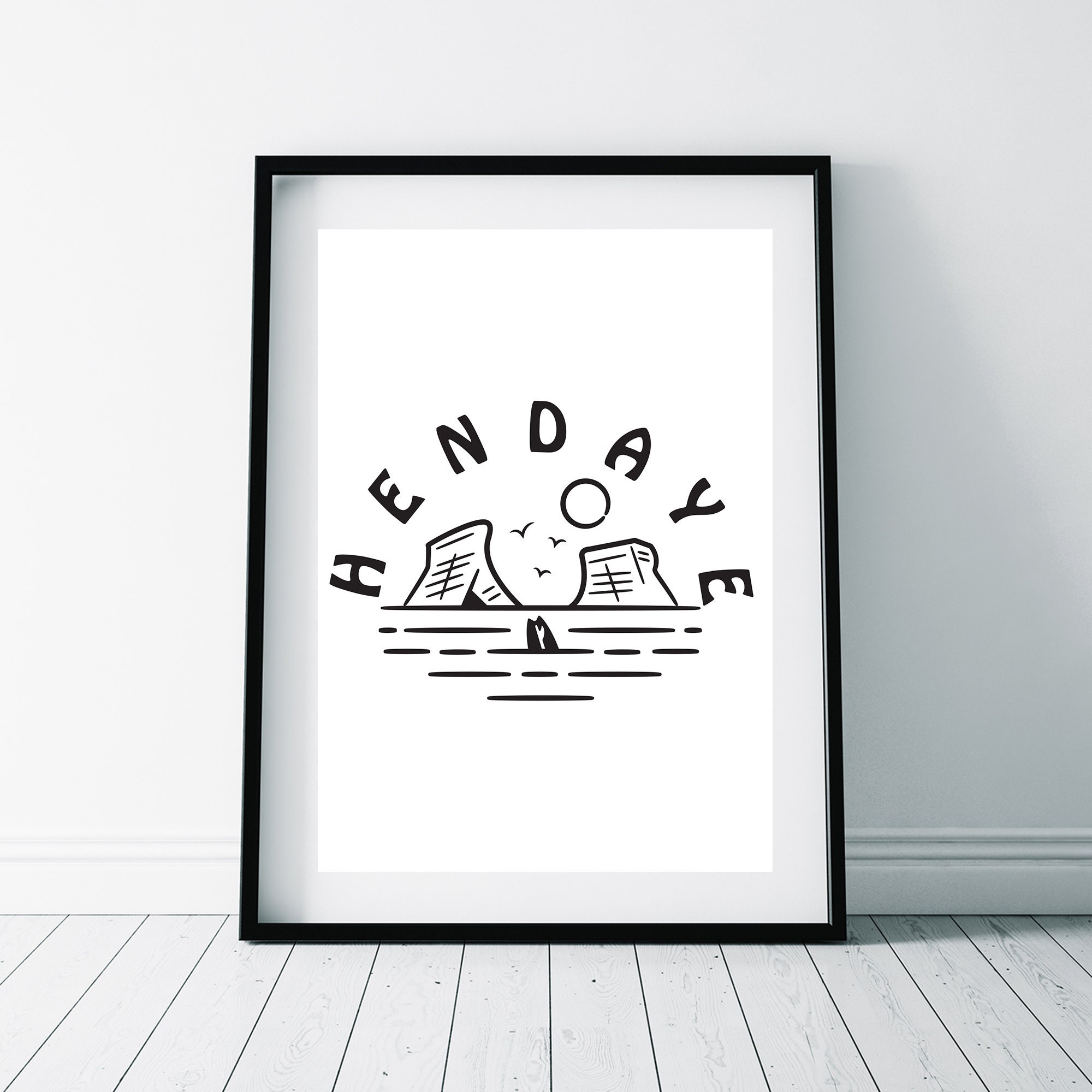 Hendaye Affiches [A3, A4] - Hendaia Les Deux Jumeaux Sunset Ancien Casino Mauresque Spot Surf França