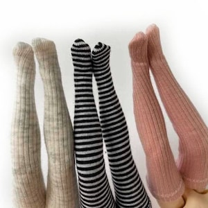 Stockings for Blythe. 3 pairs set. Long socks for doll 30 cm (12")