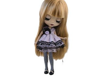 Neo Blythe Natasha Moore Original Stock Outfit - Purple Top, Black