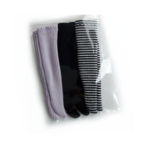 Stockings for Blythe. 3 pairs set &quot;black and purple&quot;. Long socks for doll