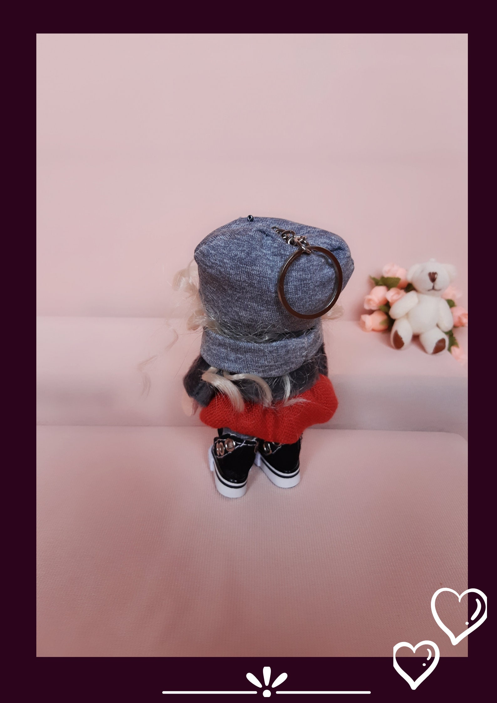 Textile doll keychain cute backpack charm. Cute decoration Etsy