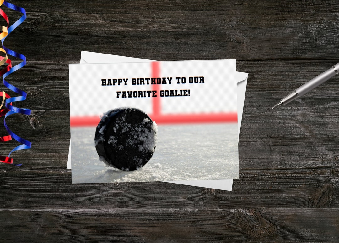Hockey Birthday Card Printable Goalie Birthday Card Printable - Etsy