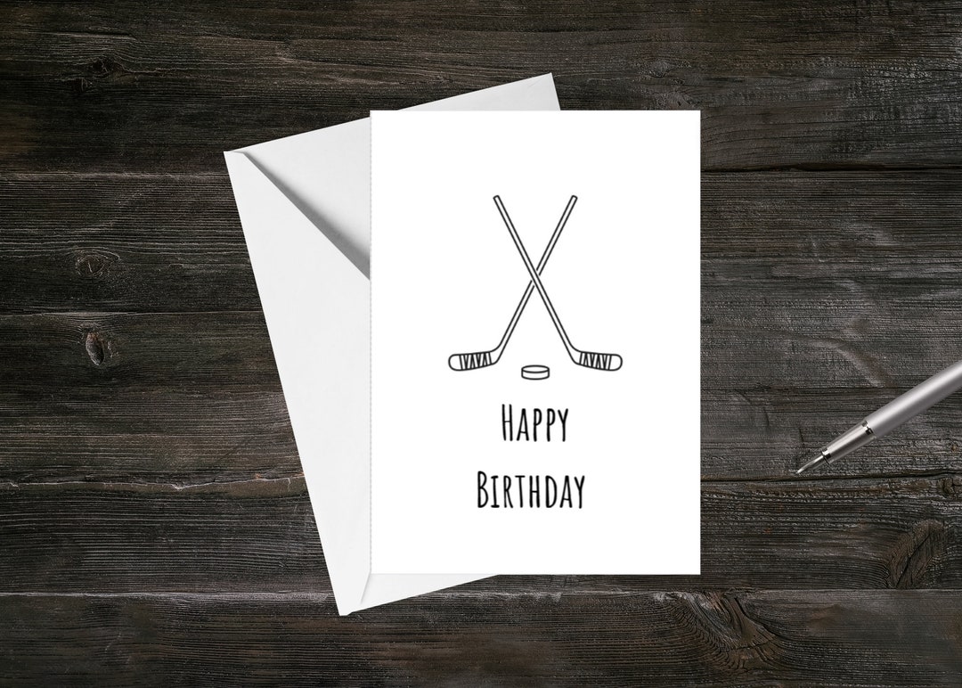 Hockey Birthday Card Printable Hockey Sticks Birthday Card - Etsy