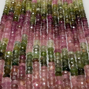 Multicolor Tourmaline Faceted Beads: Center Drilled Gemstone String
