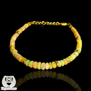 Äthiopische Opal Armband: 4 mm Sterling Silber Regenbogen Feuer Opal Schmuck