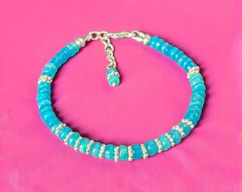 Ethiopian Opal Bracelet: 925 Sterling Silver, Rainbow Fire