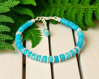 Ethiopian Opal Bracelet: Sterling Silver, Rainbow Fire, October Birthstone