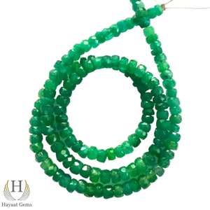 Faceted Zambian Emerald Gemstone Beads: 5mm, 2-30 Inch Strand