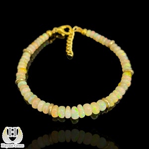 Äthiopischer Opal Armband: 18k Gold Filled Sterling Silber Perlenschmuck