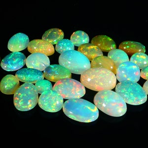 AAA Quality Natural Ethiopian Opal Mix Shape Cabochons Wholesale Lot, Amazing quality opal Cabochon, Natural Ethiopian Opal, Opal cabochons