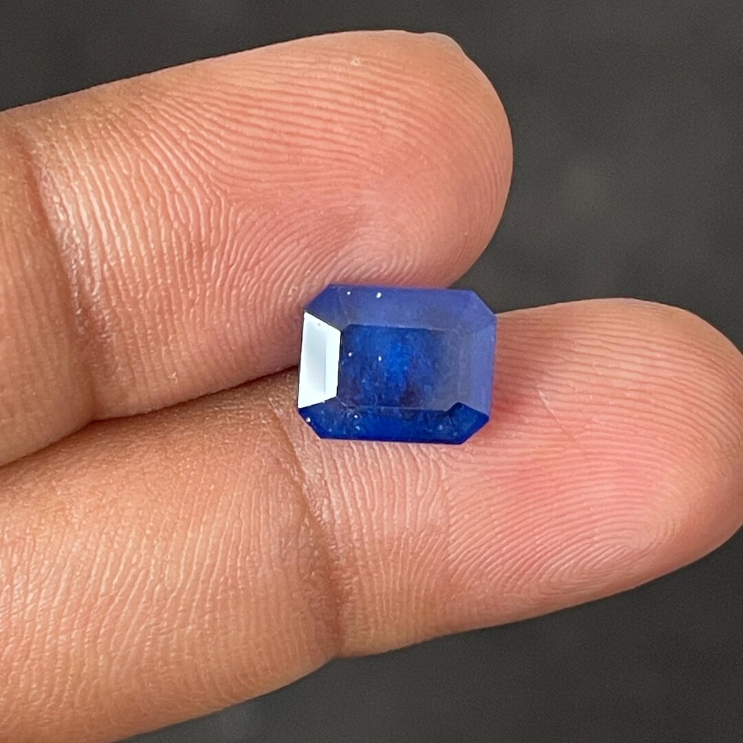 Natural Defuse Sapphire Loose Gemstone, Blue Sapphire Octagon Faceted ...