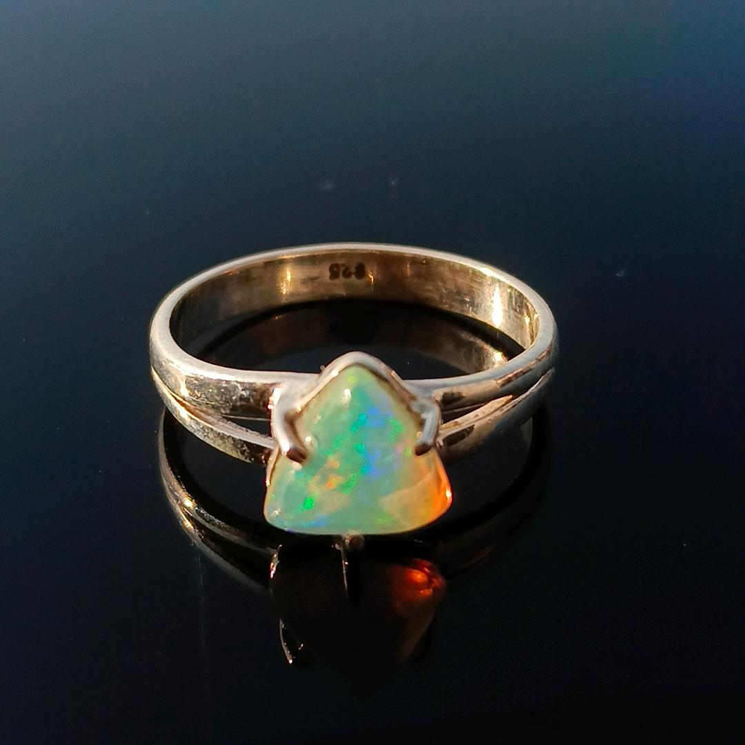 925 Silver Ethiopian Opal Ring - Handmade Gemstone Jewelry
