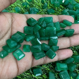 Natural Emerald Zambian Octagon Faceted Loose Gemstone for Ring Natural Ring Size Zambian Green Gemstone in Bulk at Wholesale Price