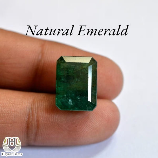 Natural Emerald Zambian Octagon Faceted Loose Gemstones, Natural Emerald for Ring Size