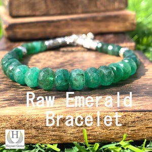 Pulseira de contas de esmeralda natural, contas de esmeralda facetadas, pulseira de pedras preciosas soltas, pulseira de contas para fazer joias de esmeralda