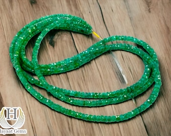 AAA Grade Emerald Faceted Beads Genuine Emerald Beads Faceted Loose Drilled Beads, Green Gemstone Beads, 14" Inch To 30" Strings