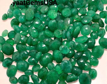 Natural Emerald Zambian Gemstone Cut Faceted Stone, Nice Luster