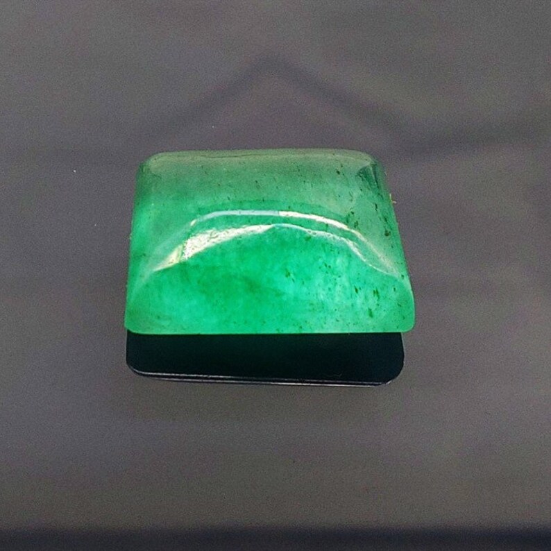 9.8x7.6x4.4 MM 2.80 Carat Size Natural Emerald Cabochon Zambian Emerald Rectangle Shape Loose Gemstone For Ring Man /& Woman
