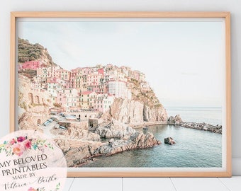 Positano Włochy Wybrzeże Amalfi Wydruki Wystrój akademika Wystrój boksu Minimalistyczna sztuka ścienna Włoski duży plakat