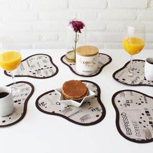 Set of 6 Linen Placemats, Coffee Table Coasters, Handmade Table Decor, Eco-friendly image 1