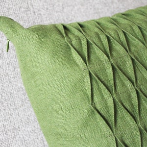Deko Leinen Kissenbezug, grüne Sofa Kissenhülle, umweltfreundliches Wohndekor Bild 4