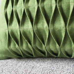 Deko Leinen Kissenbezug, grüne Sofa Kissenhülle, umweltfreundliches Wohndekor Bild 5