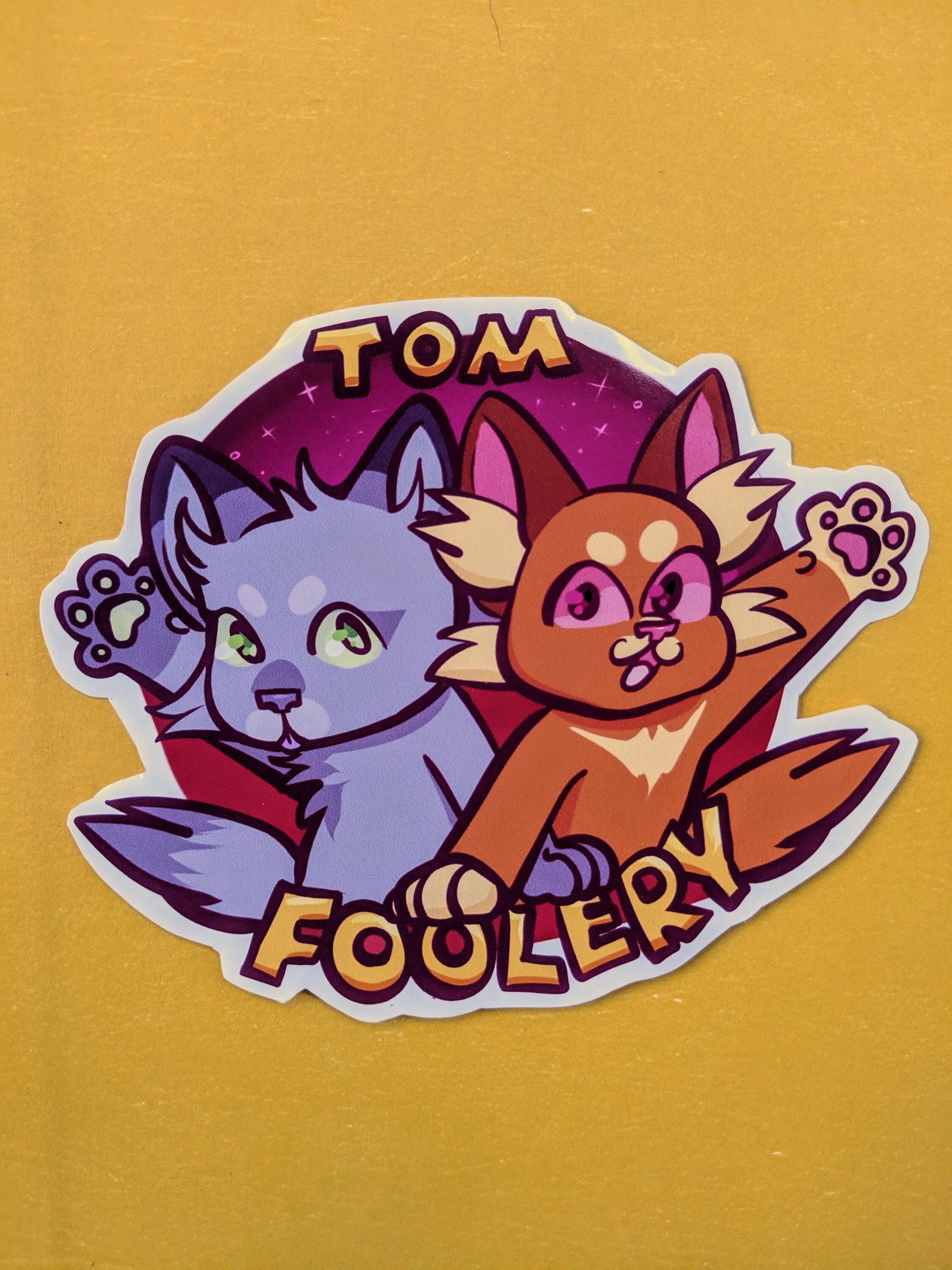 TOM FOOLERY cartoon furry cat sticker Etsy