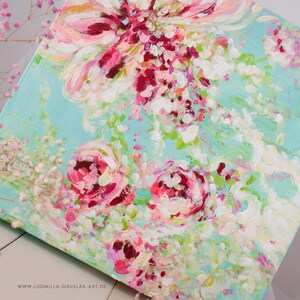 Floral art, Flowers Painting, Wall Art, Floral Painting, Original art, Floral Wall Art pink, roses art, abstract flowers gemälde