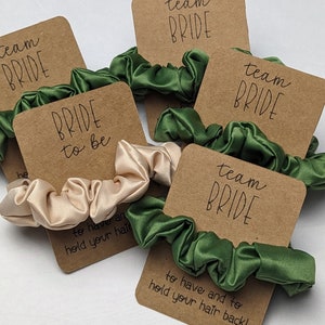 Team Bride Satin Hair Scrunchies, Hen Party Favours, Bride to Be Hair Accessories, Hen Do Gift, Bachelorette Gift, Hen Party Keepsake