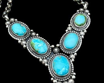 Vintage Authentic Native American Indian Jewelry Chunky Kingman