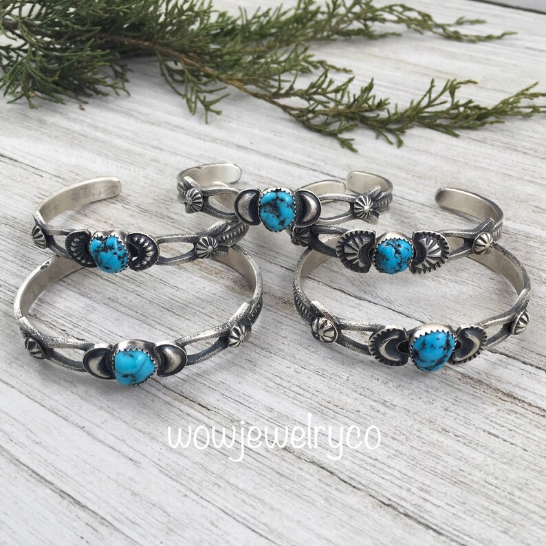 Sterling Silver Sandcast Rustic Cuff Bracelet Kingman Turquoise Navajo Handmade Southwest Jewelry Boho hippie cuff Old Style