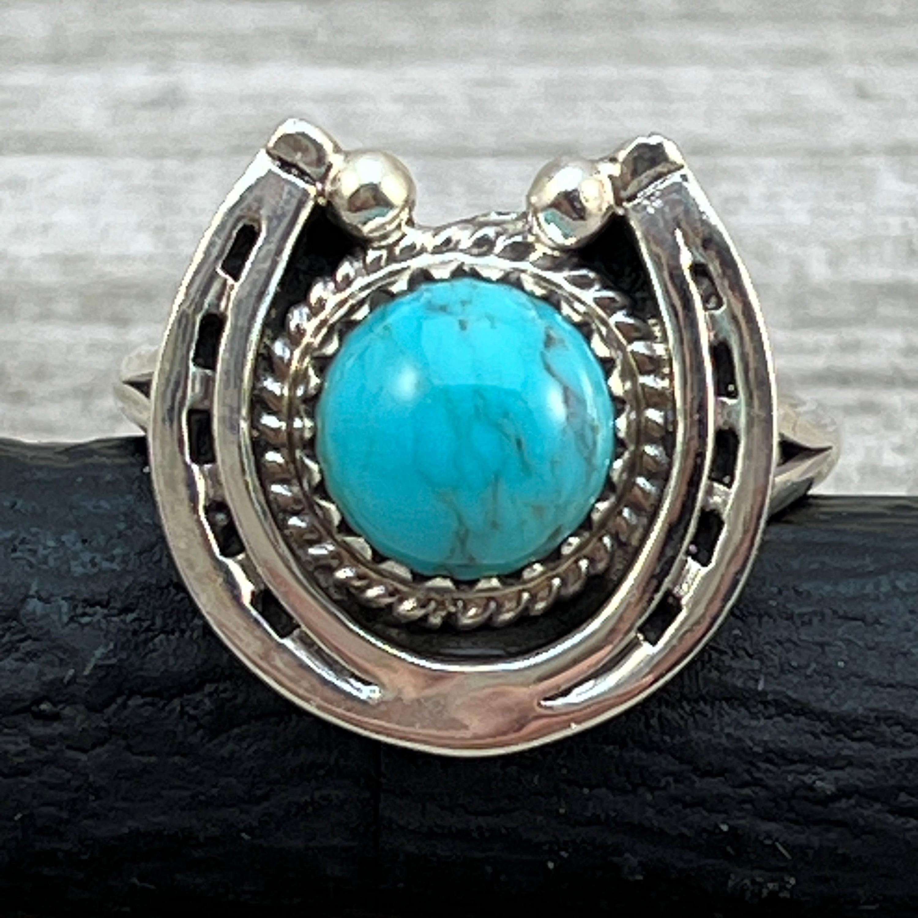 サイズ 8.5 カンピトス ターコイズ スターリングシルバー ホースシュー