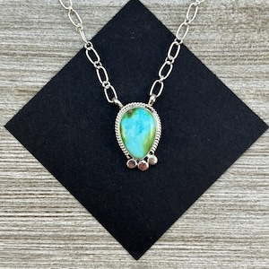 18&quot; Sonoran Gold Turquoise Sterling silver Necklace Navajo handmade Sharon McCarthy 12