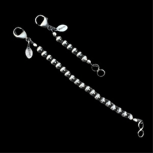 Sterling silver oxidized 4mm Bead extension Chain, Necklacer Extender, Southwest Pearls