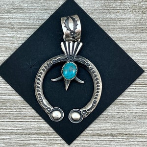 Tufa Cast Naja pendant 2 sterling silver turquoise Navajo Eva & Linberg Billah