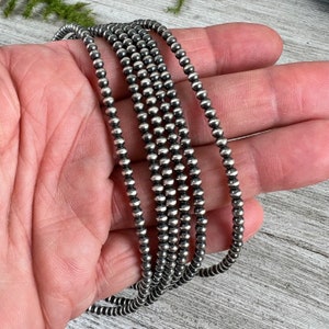 3 mm Sterling Silber oxidierte Perlmutt-Halskette