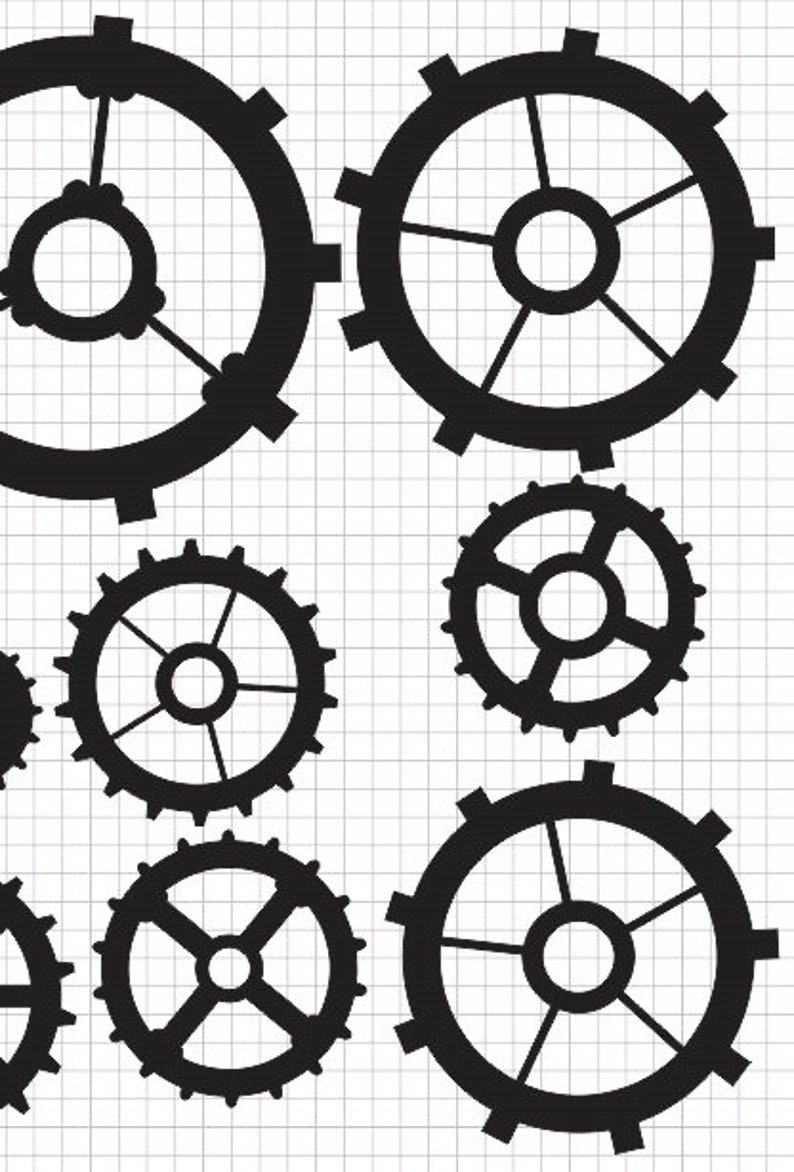 Clock Gears Svg Watch Mechanisn Gears Svg Cutting Files Etsy