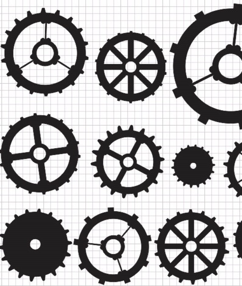 Clock Gears Svg Watch Mechanisn Gears Svg Cutting Files Etsy
