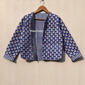 Block Printed Cotton Quilted Jacket: Handmade Boho Style
