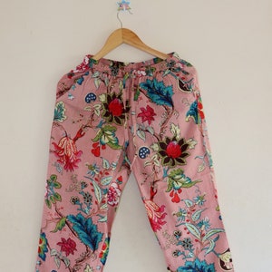 Cotton Floral Print Pants/ Women Lounge Pants/ Beach Pants/ Floral Trouser/ Boho Festival Pants/ Pajama Cotton Pant/ Harem Pants