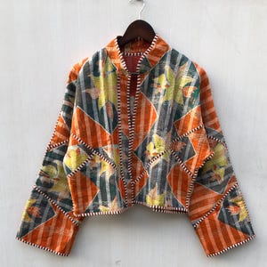 Multi Colored Jacket Patchwork Quilt  Women’s Free Size Jacket