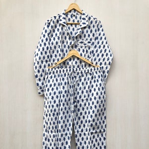 Floral Cotton Pajama Set: Indian Handmade Nightwear