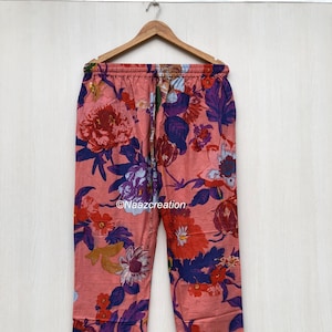 Cotton Floral Print Pants/ Women Lounge Pants/ Beach Pants/ Floral Trouser/ Boho Festival Pants/ Pajama Cotton Pant/ Harem Pants