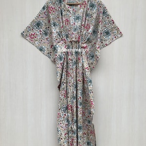 Beautiful Cotton kaftan Indian Long Kaftan Dress,Hippie Style Maxi,Women&#39;s rainforest Printed Kaftan,Party Wear Dress Indian Tunic.
