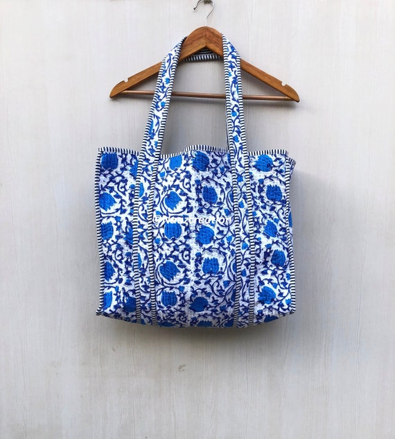 Indigo Block Print Market Bag Indigo Block Print Market Bag