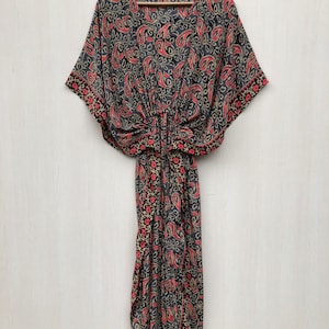Bohemian Silk Kaftan For Women, Silk Long Kaftan Dress, Sleep Wear Light Weight Caftan, Beach Wear Summer Kaftan