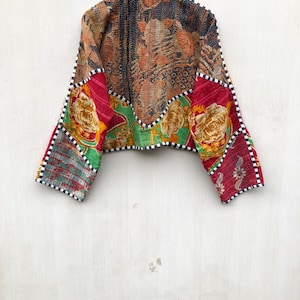 Veelkleurig patchwork-quiltjack, damesjack in vrije maat afbeelding 9