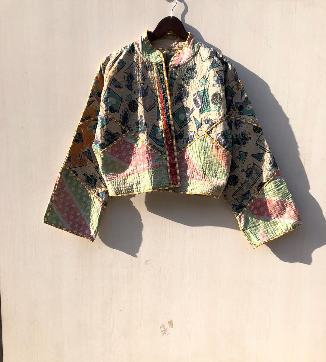 Indian Kantha Quilt Multi Colored Jacket, Women’s Free Size Jacket - Etsy