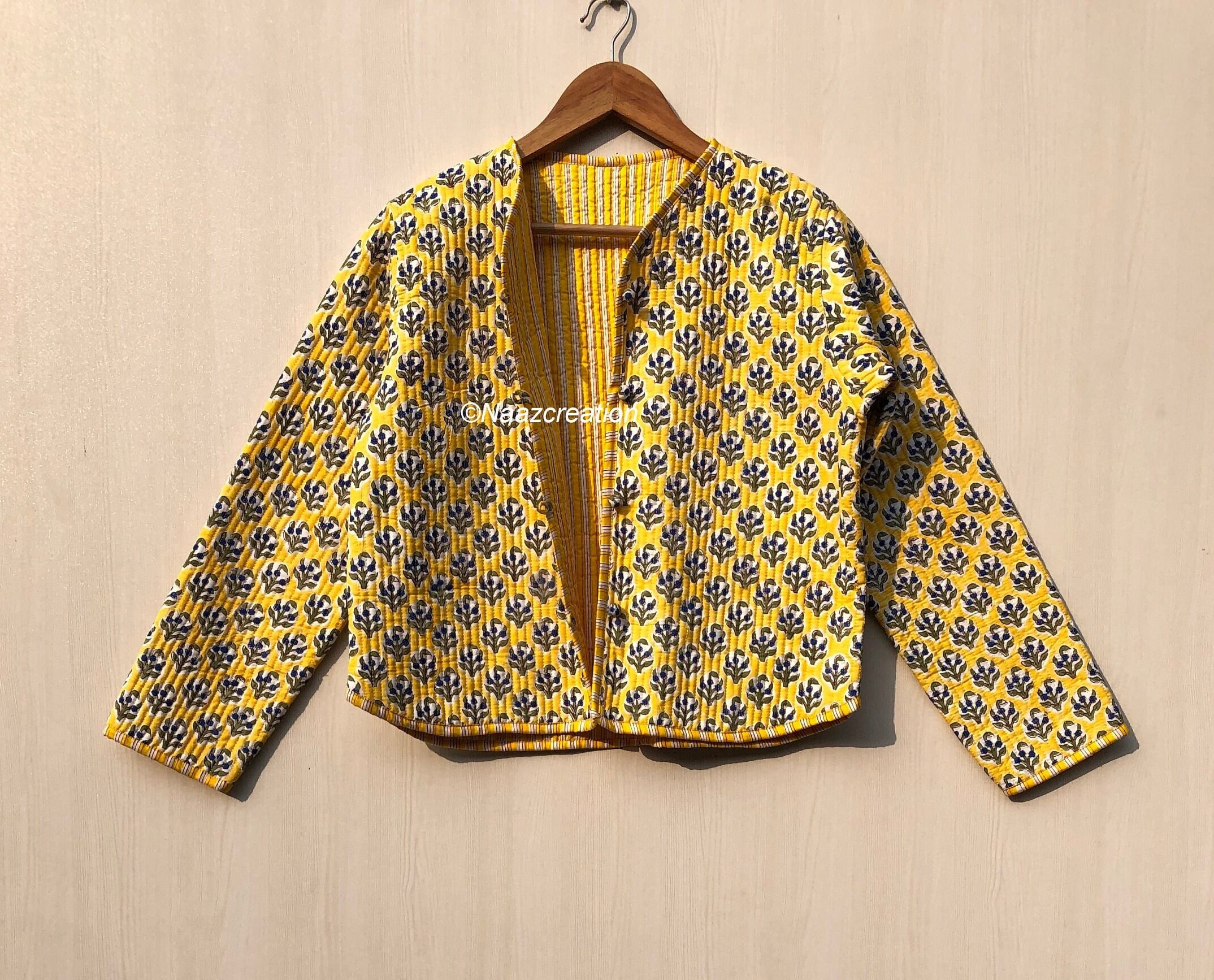 Quilted yellow jacket hotsell